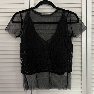 Sheer little black top